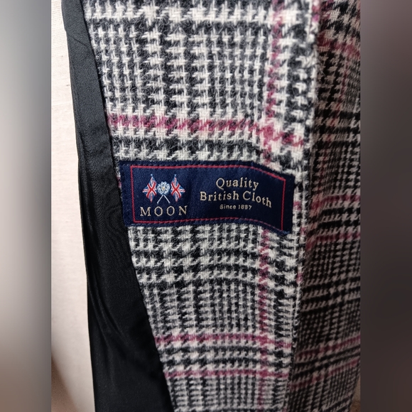 Helene London Women's Plaid Herringbone Tweed Wool Blazer - Picture 4 of 7